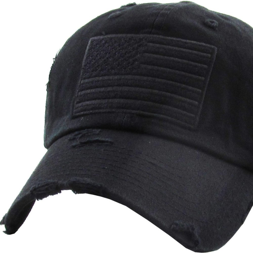 ❤️NWT❤️ USA Vintage Distressed Flag Hat (Black)